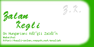 zalan kegli business card